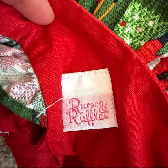 Vintage 90s Ricrac & Ruffles Baby Christmas Dress 6-9 Months Holiday Festive - Picture 5 of 6